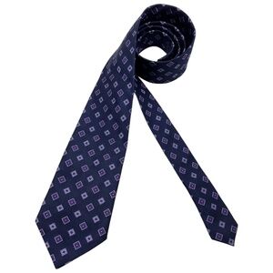 THOMAS PINK Blue/Purple Geometric Silk LUXURY Tie HANDMADE ENGLAND